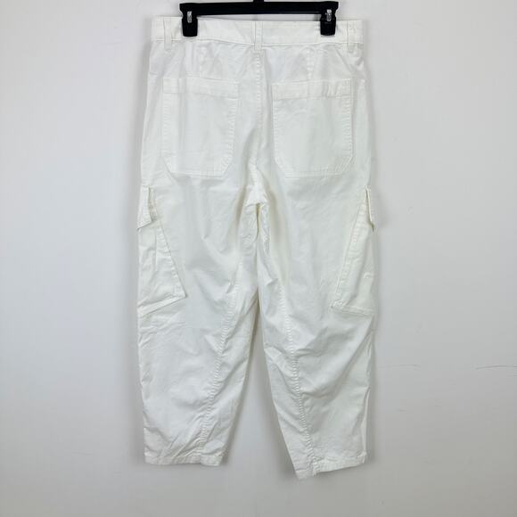 Madewell The Barrel Leg Utility Pant Garment Dyed Twill White Cargo US 6 NWT - Picture 13 of 14
